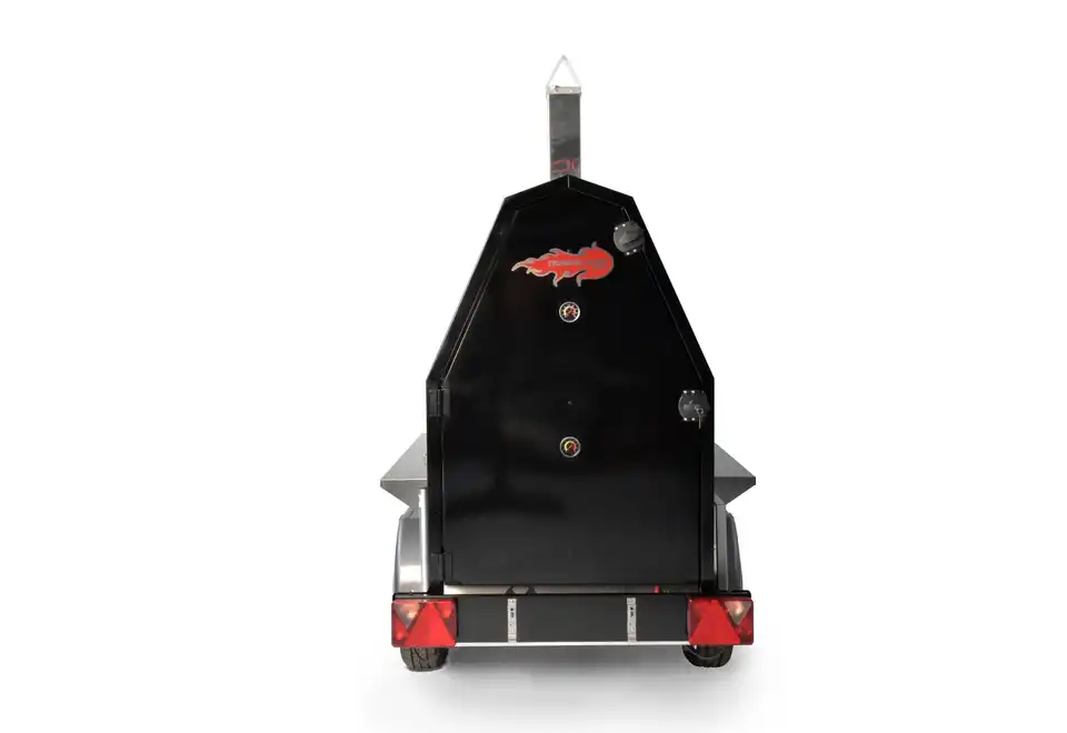 BBQ Grillmaster 600 vu de l'arrière, portes fermées